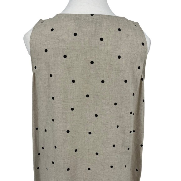 Vintage 90’s Requirements Maxi Dress Linen Blend Polka Dot Small - Picture 6 of 10